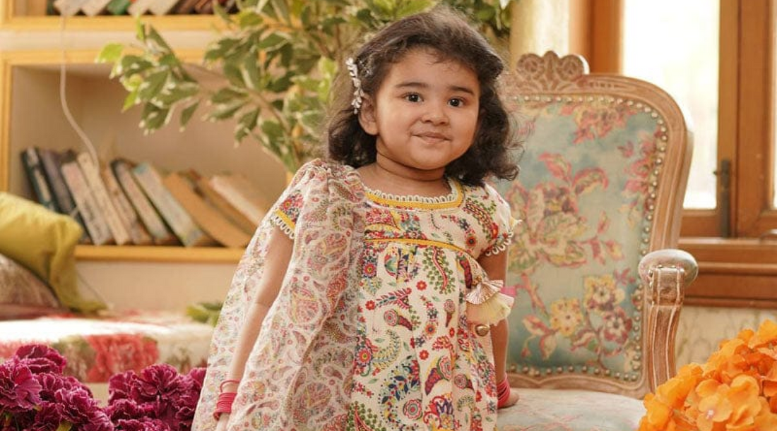 Floral Print Kurti Sharara for Girls