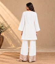 Off white Embroidered Kurti wih Sharara