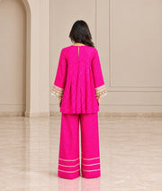 Pink Bandhej Kurti with Salwar