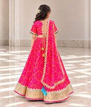Coral Bandhej Lehenga Choli Set