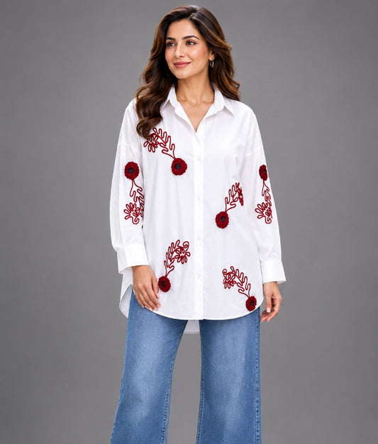 White Embroidered Shirt
