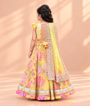 Yellow Printed Lehenga Choli Set