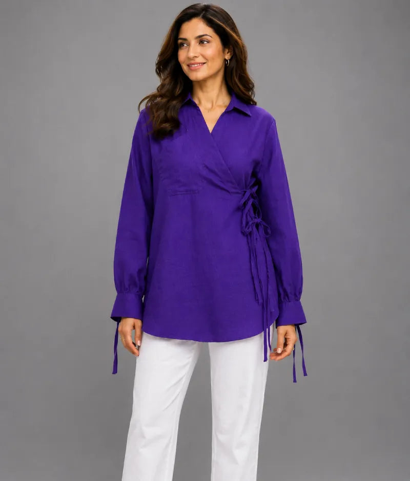Royal Blue Linen Shirt