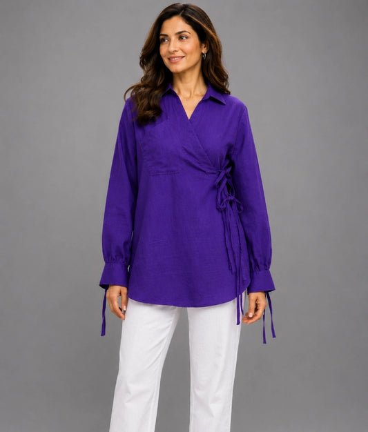 Royal Blue Linen Shirt