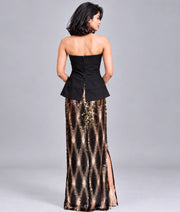 Black & Gold Sequence Skirt with Top