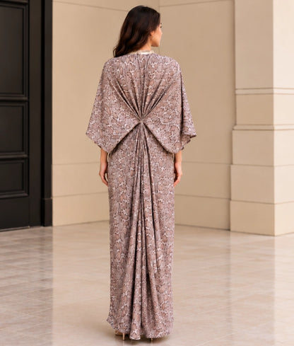 Elegant Taupe Caftan in Modern Entryway - Elegant Taupe Caftan in Modern Entryway