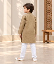 Brown Embroidered Kurta with Pant