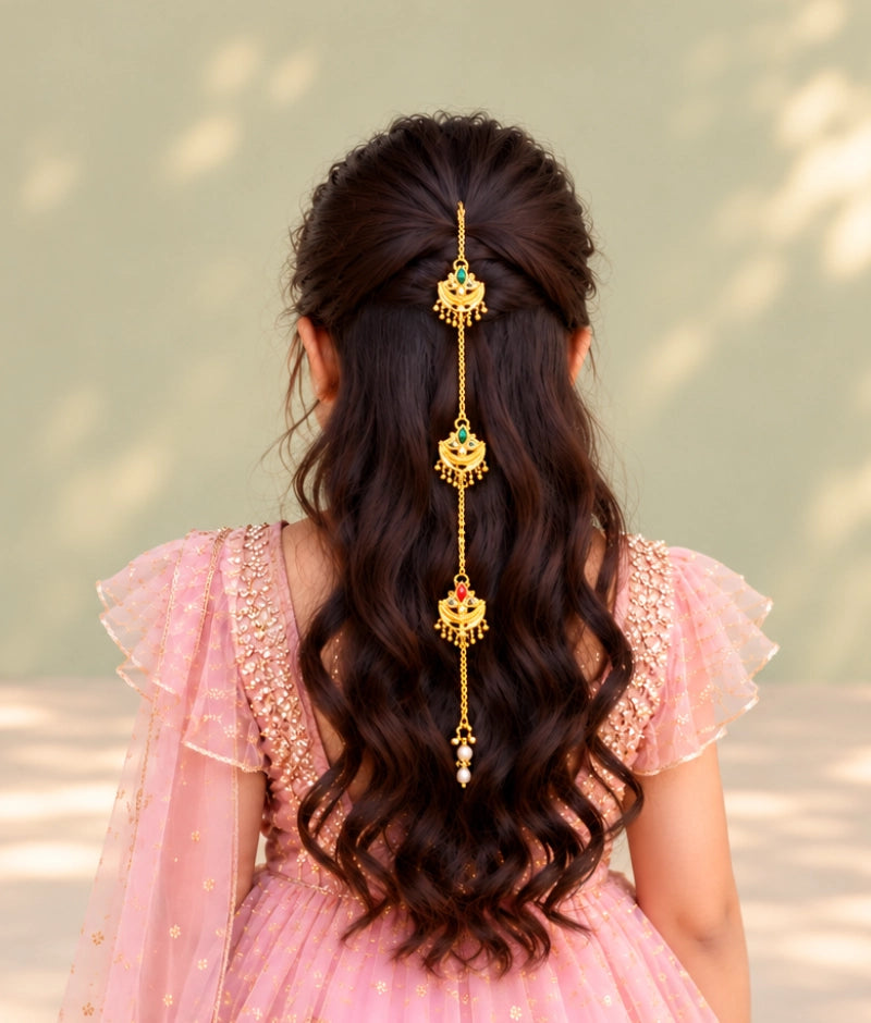 Dreamy Gold Hair Adornment Portrait