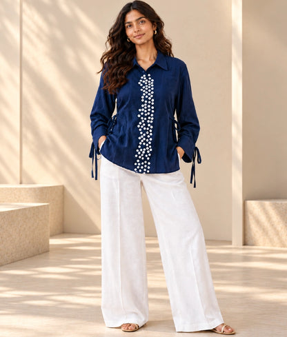 Blue Linen Shirt - Blue Linen Shirt
