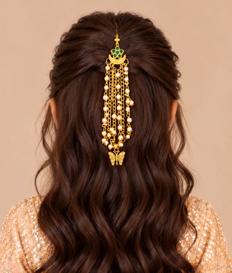 Elegant Gold Hair Ornament Portrait