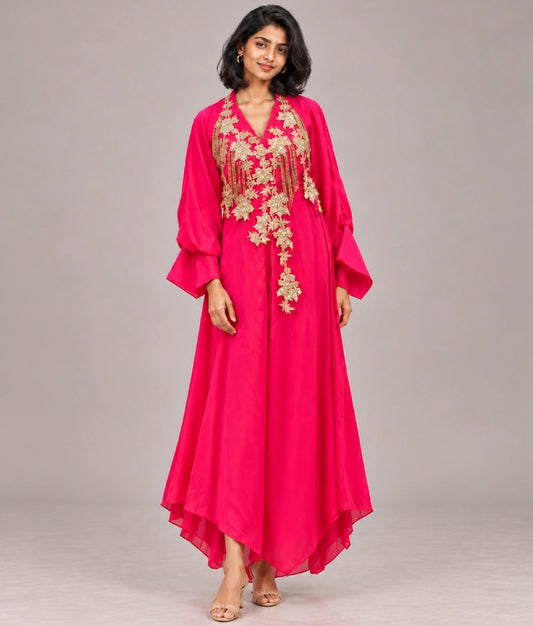 Pink Embroidered Dress - Pink Embroidered Dress