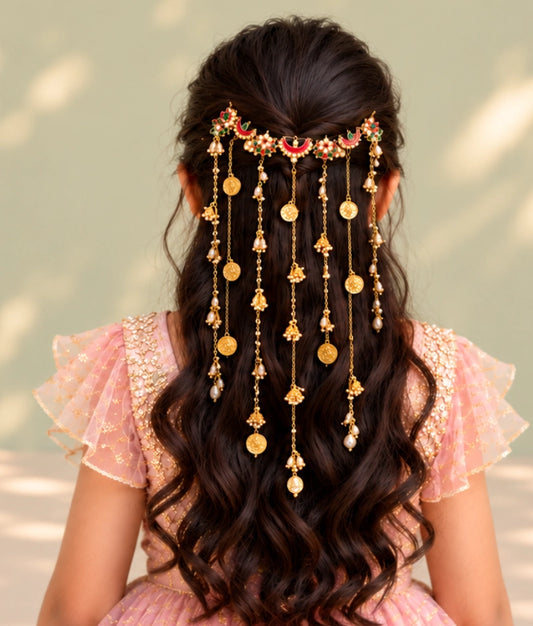 Festive Gold Hair Adornment Portrait - Festive Gold Hair Adornment Portrait