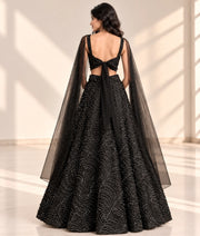Black Cut Dana Embroidered Lehenga Choli
