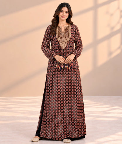 Printed Kaftan with Pants - Printed Kaftan with Pants