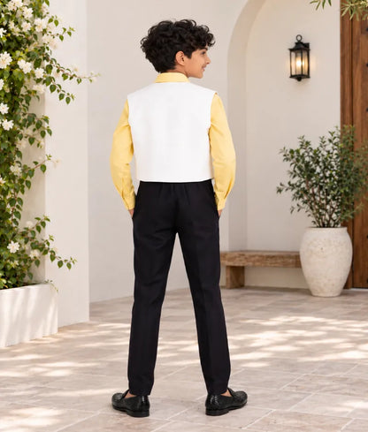 Yellow Shirt with Waist Coat and Pant