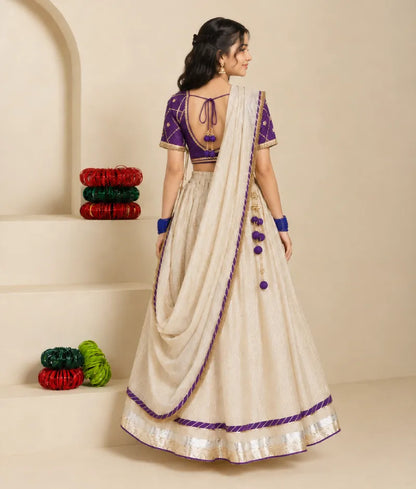 Purple Aangi work Choli with Lehenga Set
