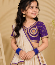 Purple Aangi work Choli with Lehenga Set