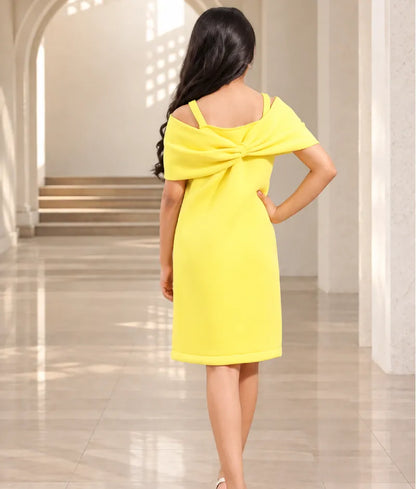 Yellow Neoprene Dress for Girls