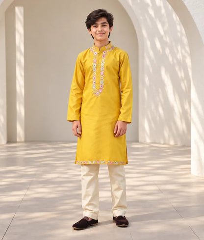 Mustard yellow kurta set