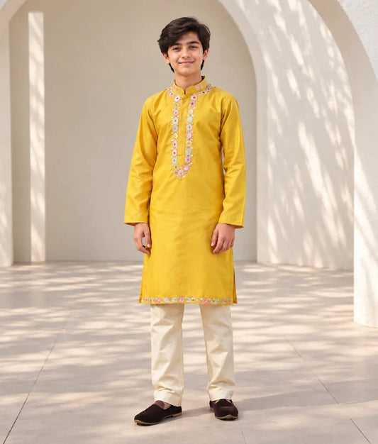 Mustard yellow kurta set