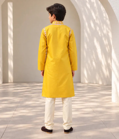 Mustard yellow kurta set