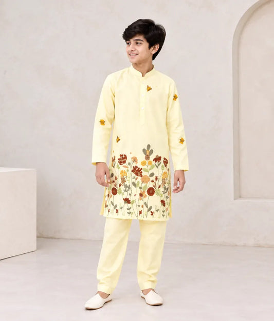 Yellow Embroidered Kurta Set
