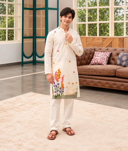 Off-White Mul Kurta Set