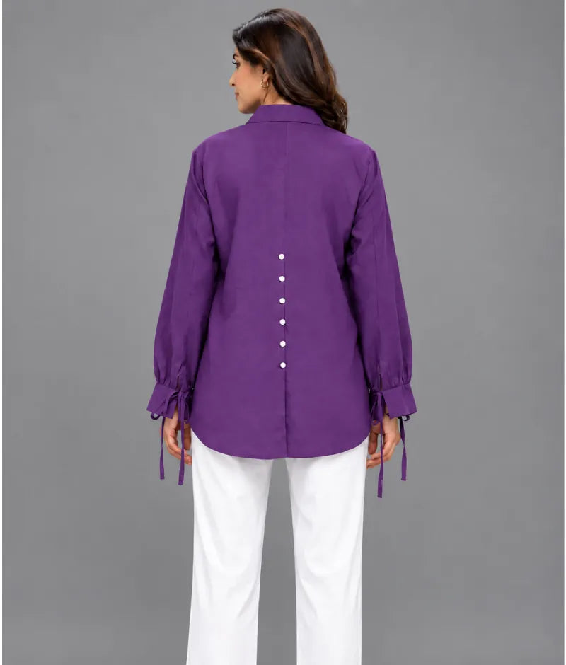 Label Aubergine Purple Linen Shirt