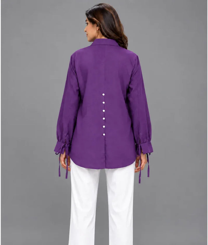 Label Aubergine Purple Linen Shirt