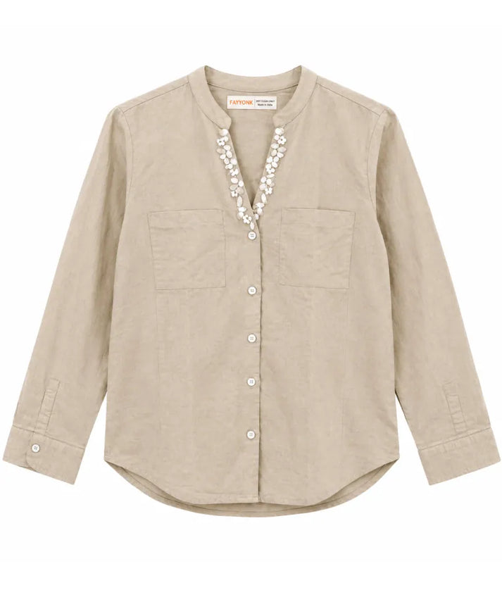Label Beige Linen Shirt