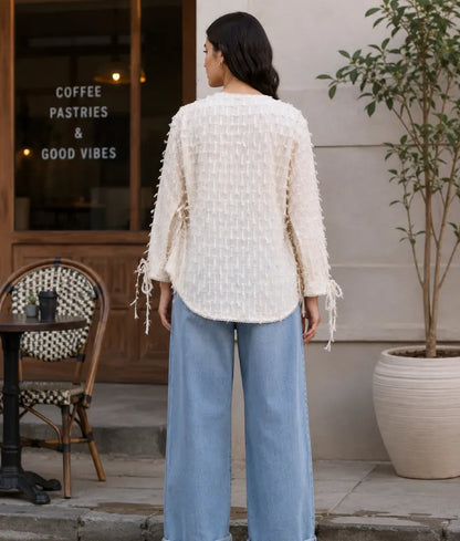 Label Beige Tassel Shirt