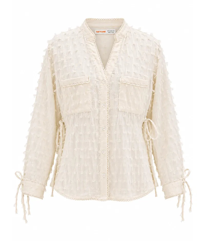 Label Beige Tassel Shirt