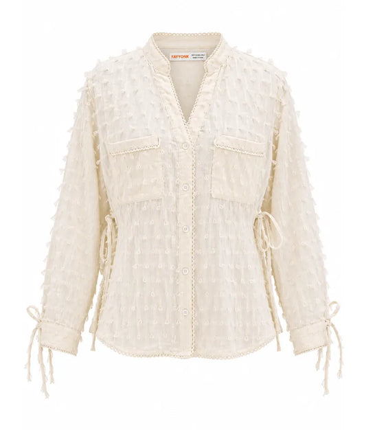 Label Beige Tassel Shirt