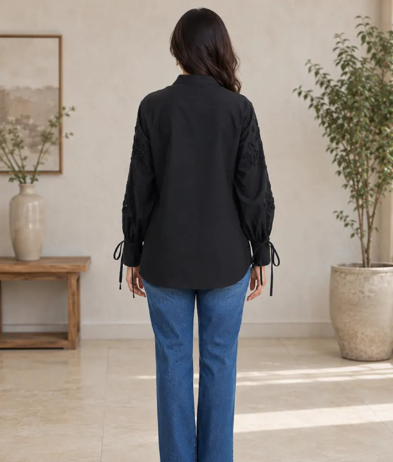 Label Black Embroidered Shirt