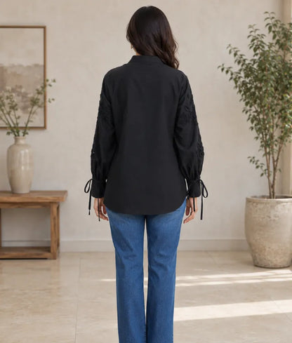 Label Black Embroidered Shirt