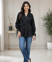 Label Black Embroidered Shirt