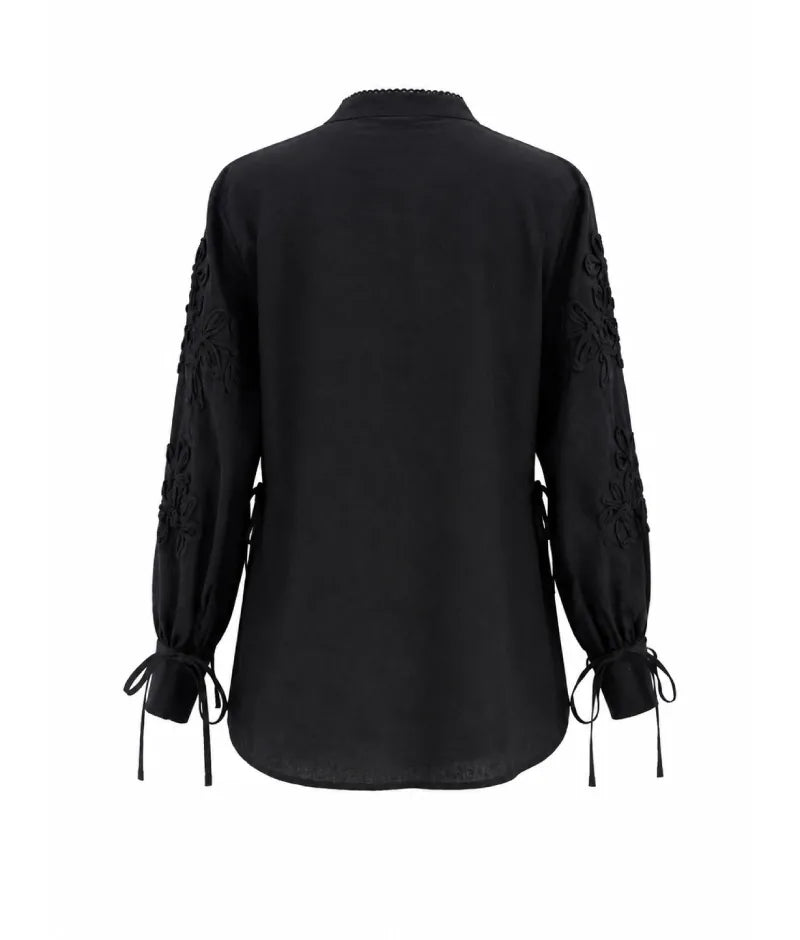 Label Black Embroidered Shirt