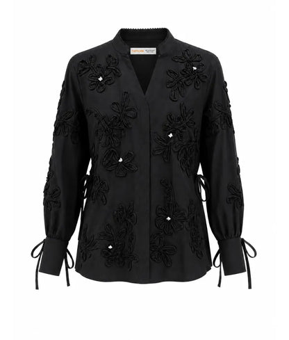 Label Black Embroidered Shirt
