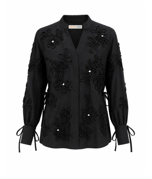 Label Black Embroidered Shirt