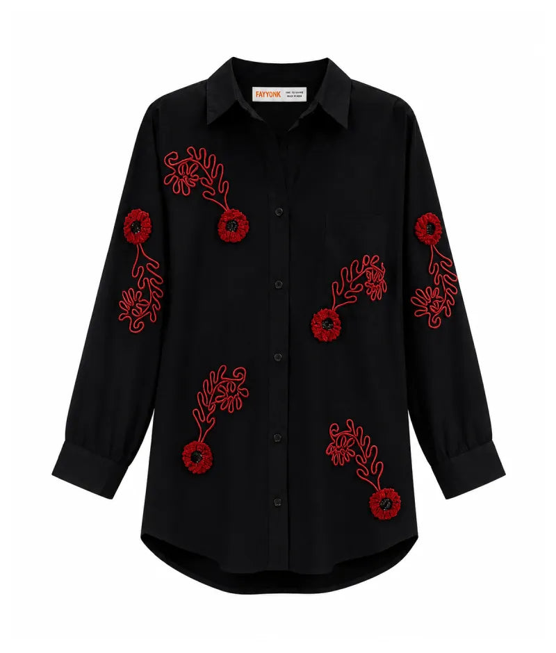 Label Black Embroidered Shirt