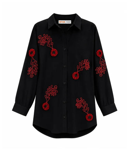 Label Black Embroidered Shirt
