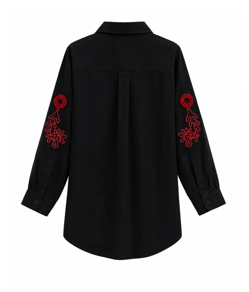 Label Black Embroidered Shirt