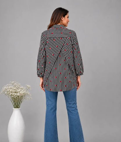 Label Black Printed Shirt
