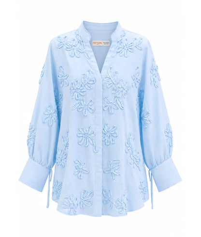 Label Blue Embroidered Shirt