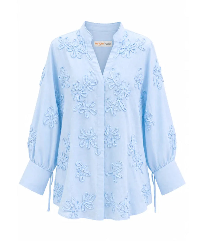 Label Blue Embroidered Shirt
