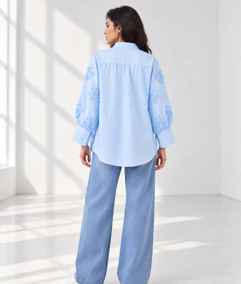 Label Blue Embroidered Shirt