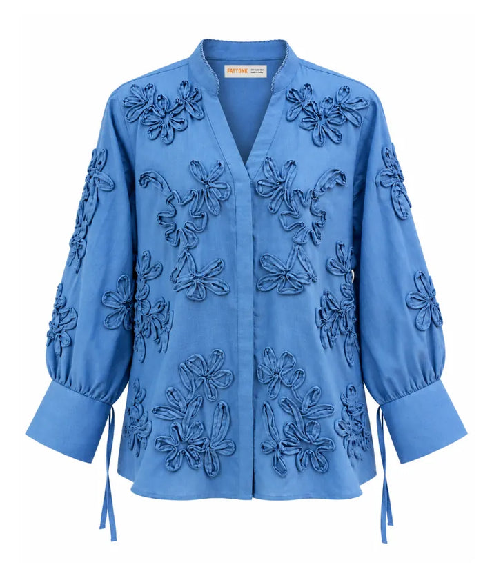 Label Blue Embroidered Shirt