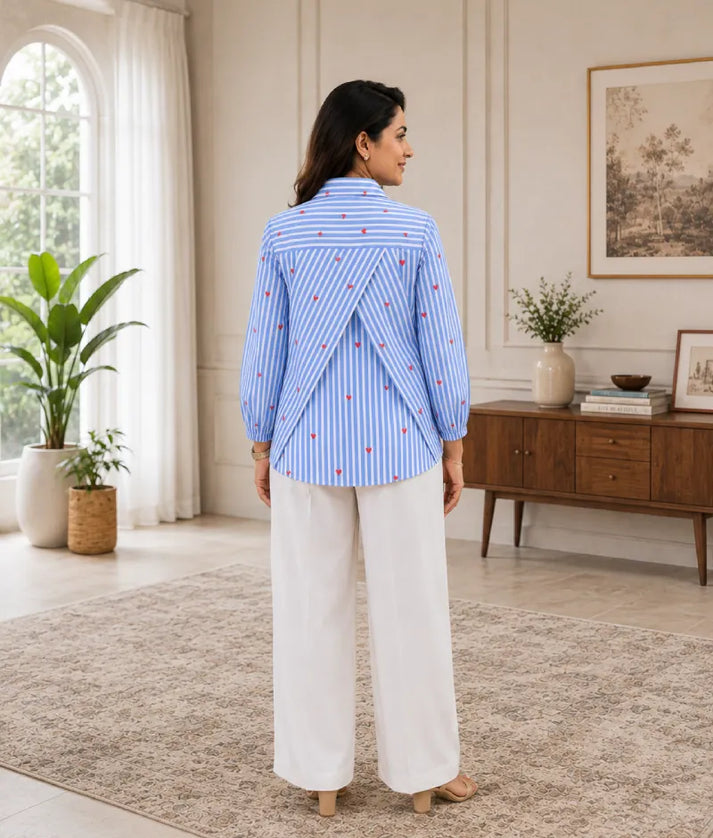 Label Blue Printed Shirt