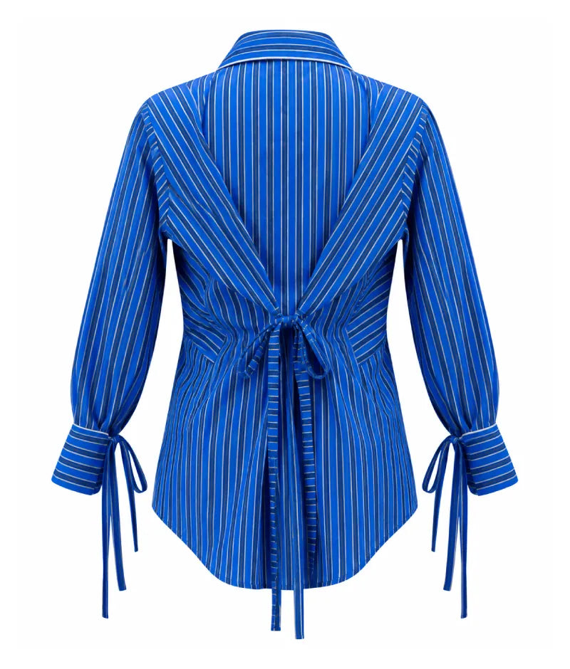 Label Blue Stripe Printed Shirt
