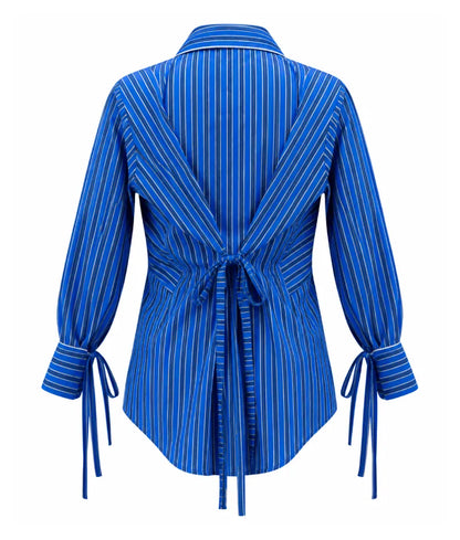 Blue Stripe Printed Shirt - Label Blue Stripe Printed Shirt